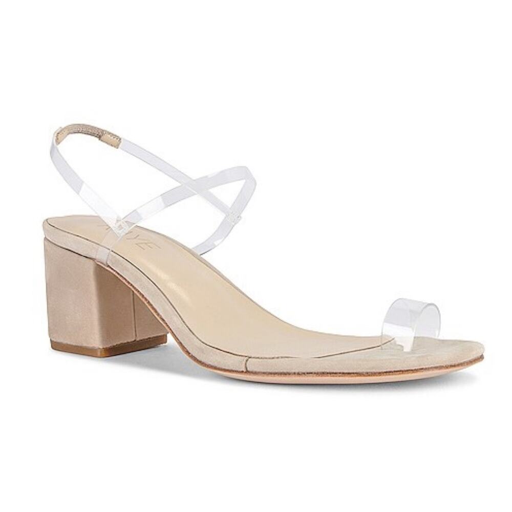 Raye Wildfire Heel in Clear straps nude sandals 6,5